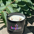Load image into Gallery viewer, Hempbody CBD Massage candle 2 wood wick black jar