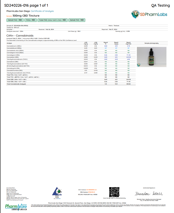 300 mg & 1000 mg CBD Tincture Bundle