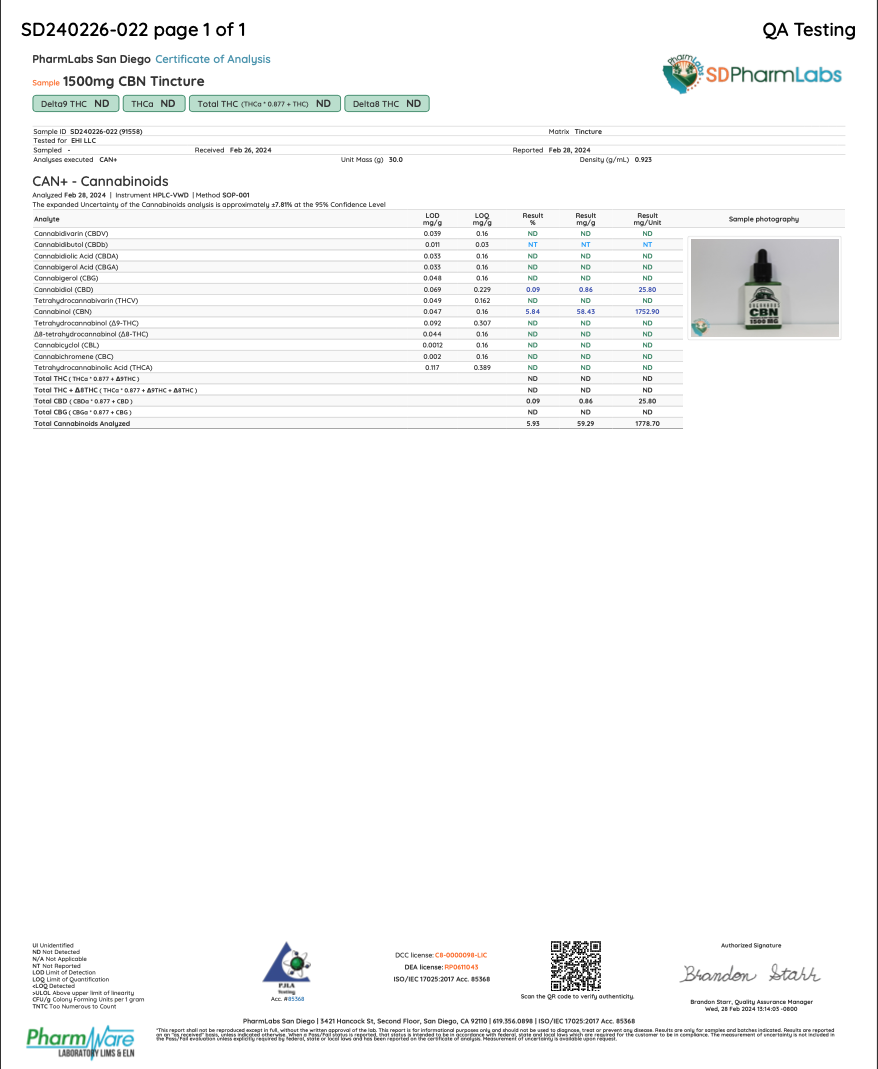 1500MG CBN Tranquil Tincture